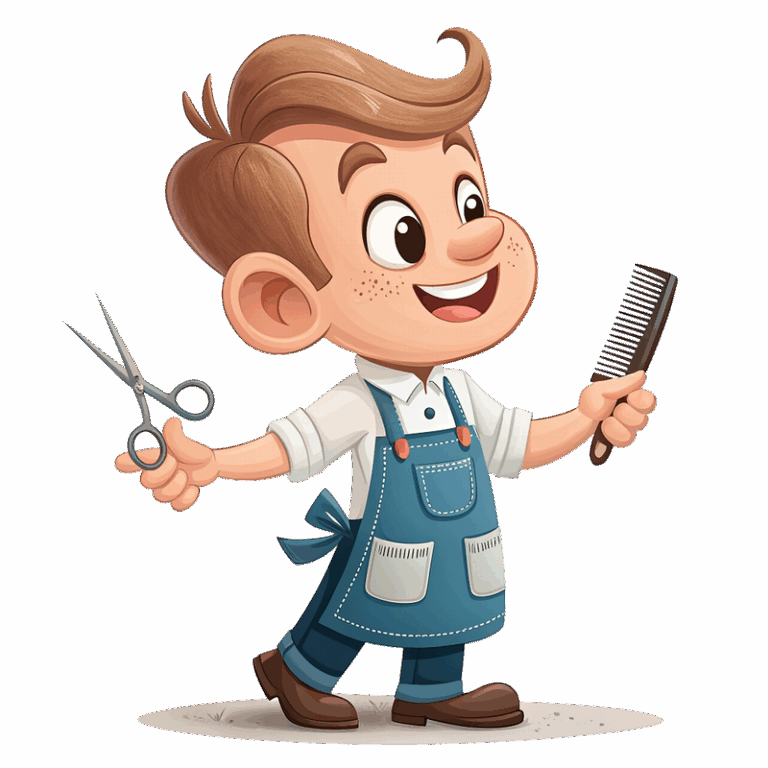 Illustration eines Friseurs als Symbol für lokale SEO-Optimierung für Salons