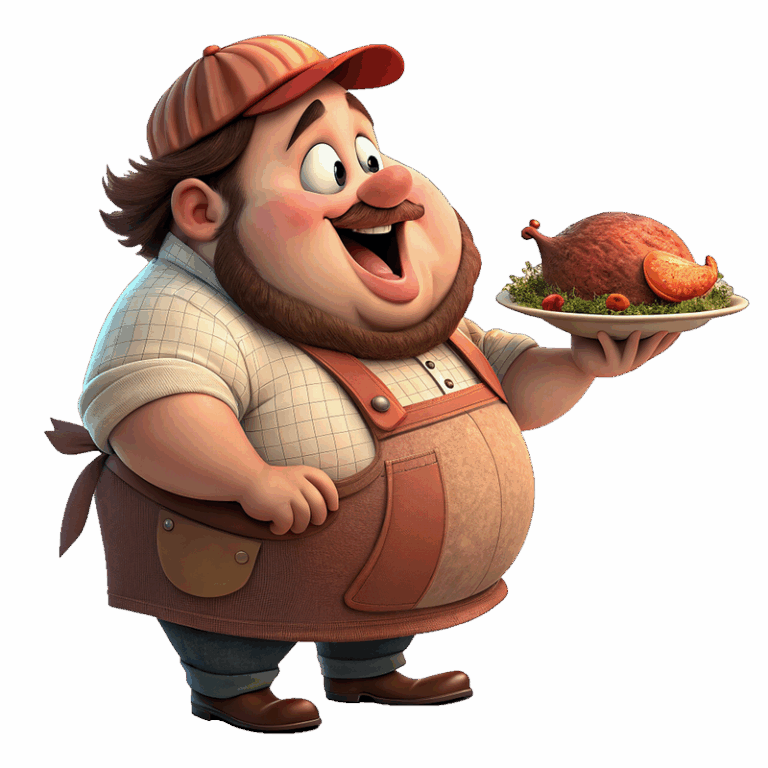 Illustration eines Kochs als Symbol für lokale SEO-Optimierung in der Gastronomie